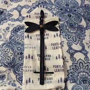 Portland Leather Goods Cobalt Dragonfly Tassel Bag Flair NEW Full Grain Leather